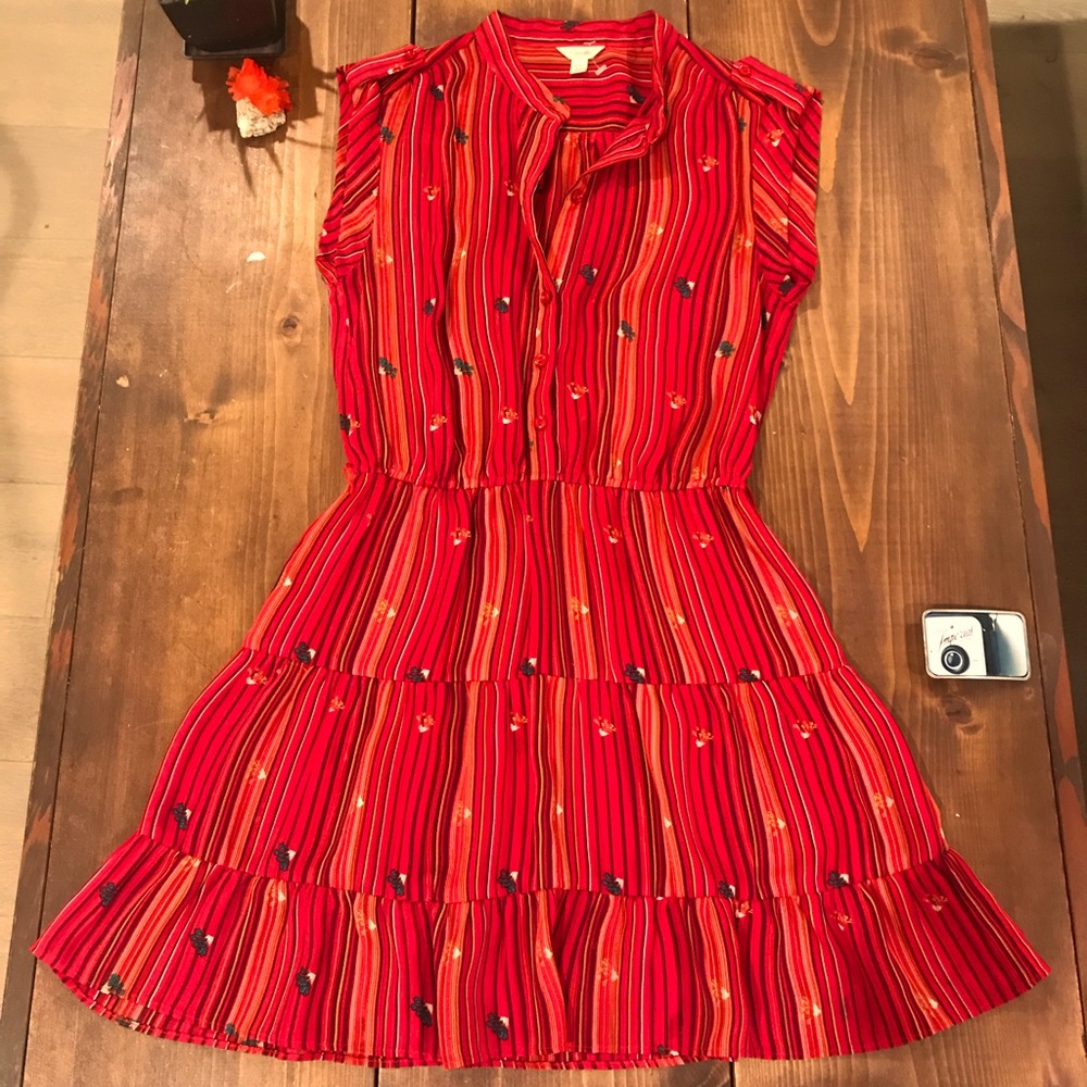 Vintage Red Floral Dress